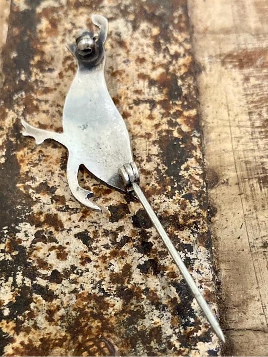 Silver Tone Quail Brooch with Turquoise Colored Detail Southwest Style Pin - Picture 11 of 14